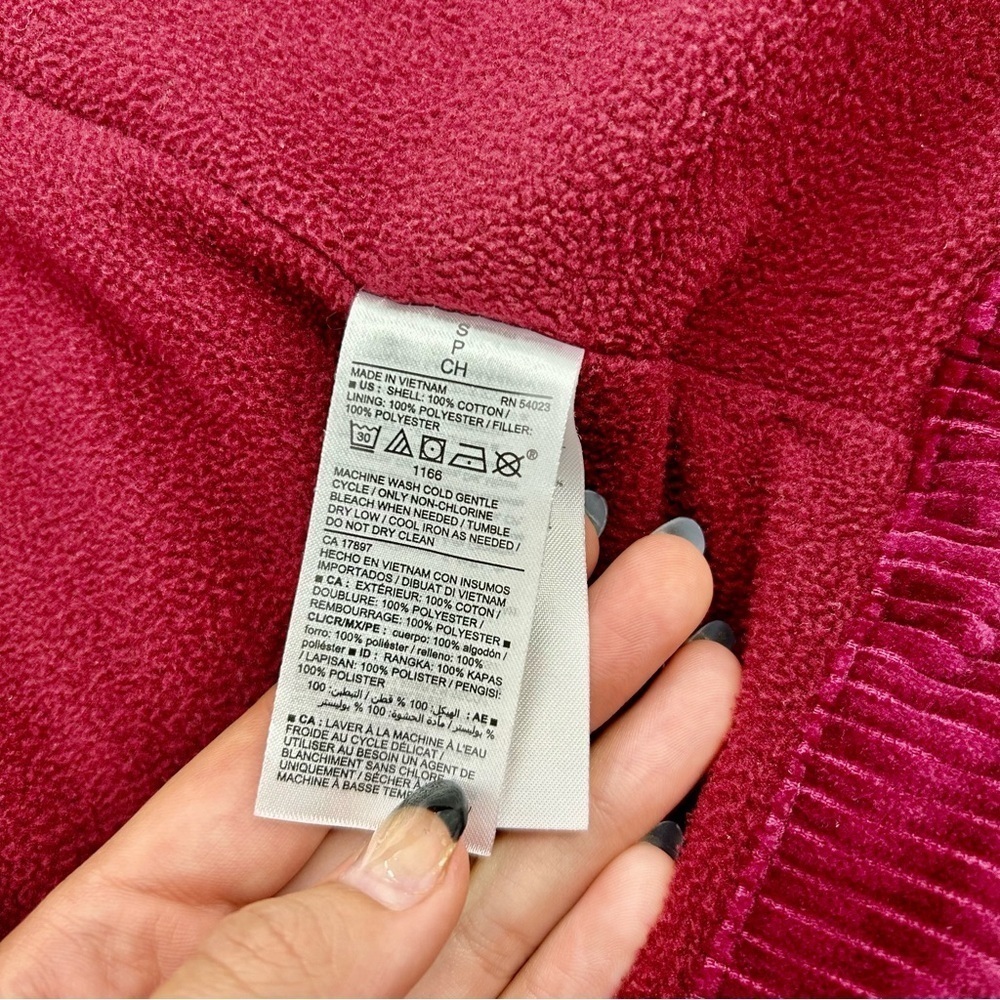 Old Navy Burgundy Boxy Full Zip frost free corduroy puffer jacket Small‎ - Picture 8 of 9